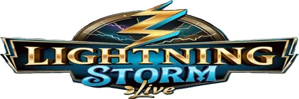Official Live Casino logo: Lightning Storm by Evolution at AlphaWin Casino